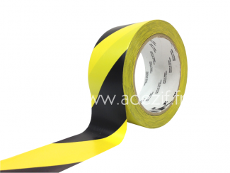 Ruban adhésif de marquage au sol, signalisation et distanciation, scotch  blanc/rouge - jaune/noir Désignation PVC - jaune / noir - 50