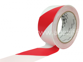 Ruban adhésif de marquage au sol en PVC rouge et blanc 3M 767